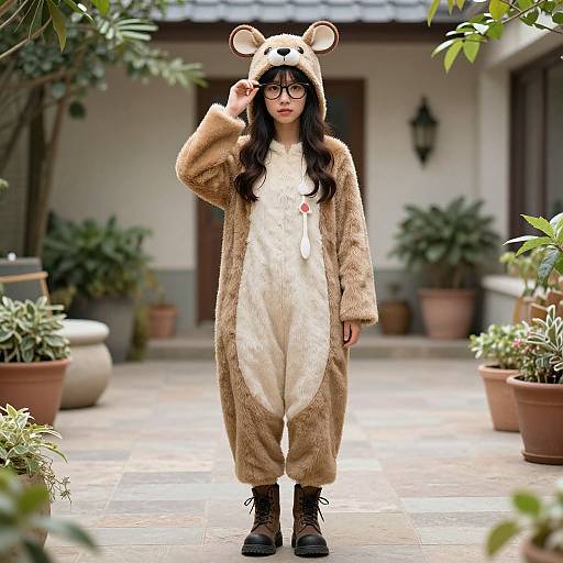 Woman Zookeeper Costume with Hat and Glasses