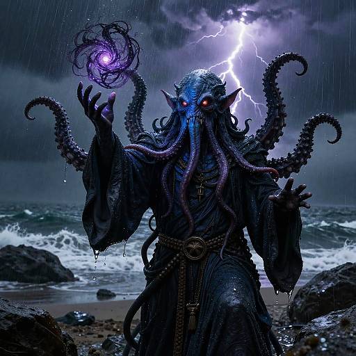 Cthulhu Priest Summoning the Dark Lord
