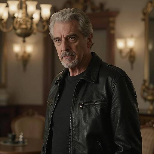 Mysterious Middle-Aged Man in Dim Light