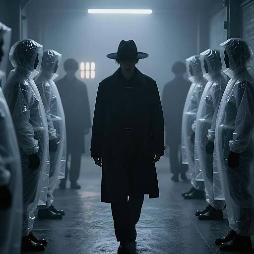 Mystical Corridor with Silhouetted Figures