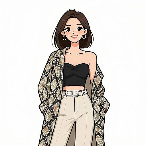 Smiling Woman in Stylish Streetwear