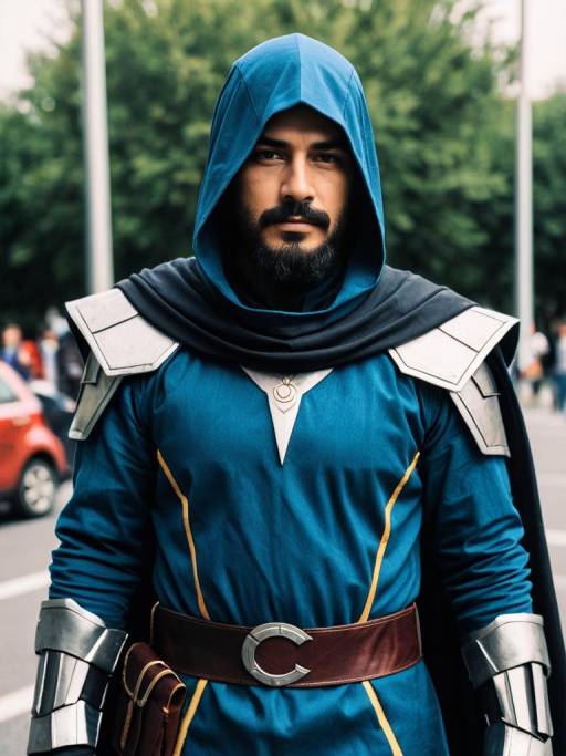Man in Altaïr Ibn-La'Ahad Cosplay Costume