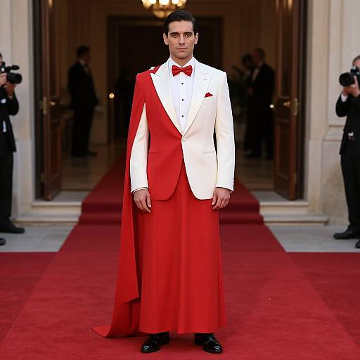 Man in Red Robe and White Tuxedo