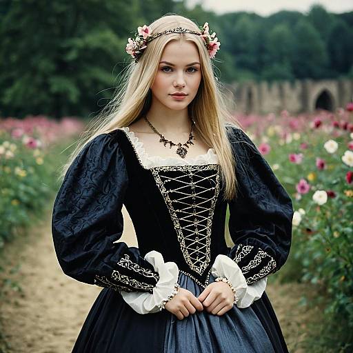 Ethereal Medieval Gothic Girl in Dress