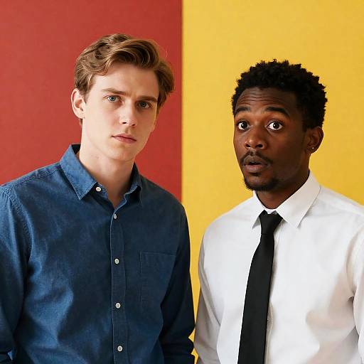 Intense Expressions Between Two Men