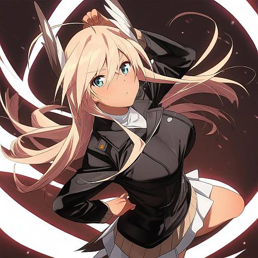 Illustration of Hanna-justina marseille, world witches series in the style of Fu-ta