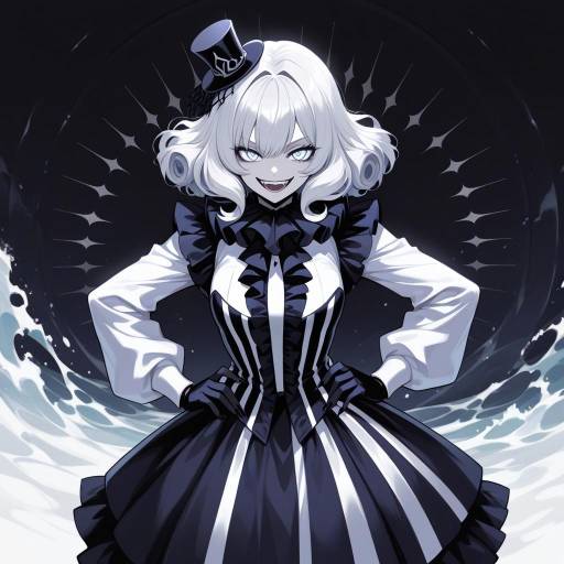 Enigmatic Clown Girl in Frilly Fashion Enigmatic Clown Girl in Frilly Fashion