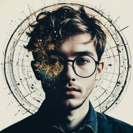 Artistic Silhouette with Vintage Collage Elements