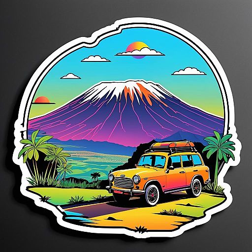 Colorful Vector Art of Mt. Kilimanjaro Colorful Vector Art of Mt. Kilimanjaro