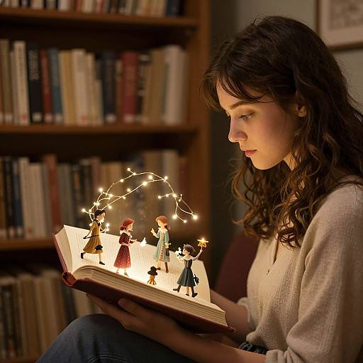 Magical Reading in Cozy Library