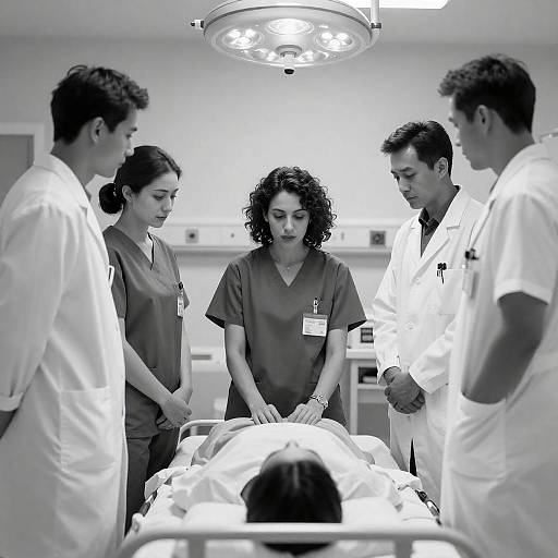 Medical Team Surrounding Patient in Emergency Room