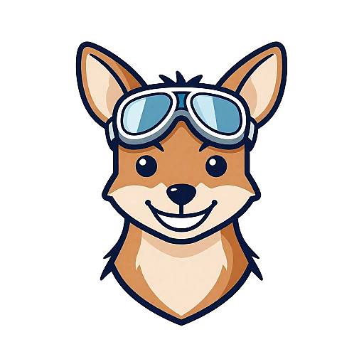 Grinning Jackalope Cartoon Design