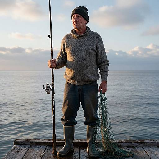 Hyper-Realistic Stalwart Fisherman Portrait