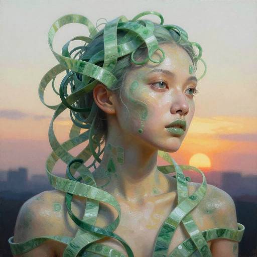 Surreal Woman with Jade Skin