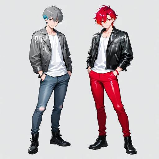 Energetic Twin Boys in Stylish Outfits