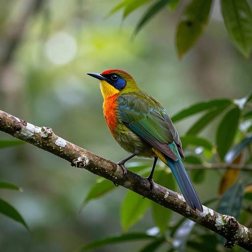 Billed Bird in Lush Rainforest
