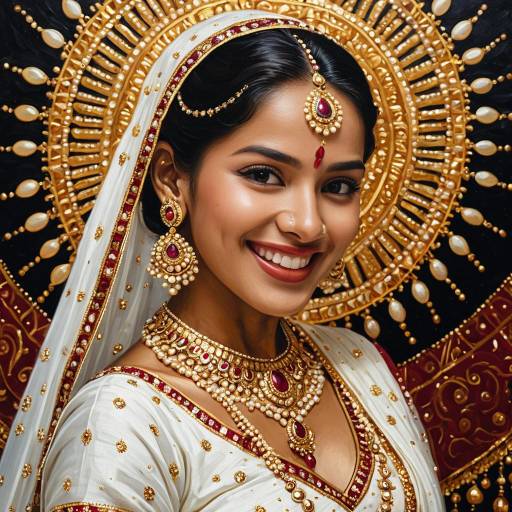Graceful Indian Dancer in Traditional Jewelry