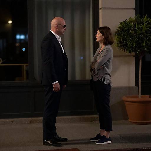 Dimly Lit Urban Night Confrontation