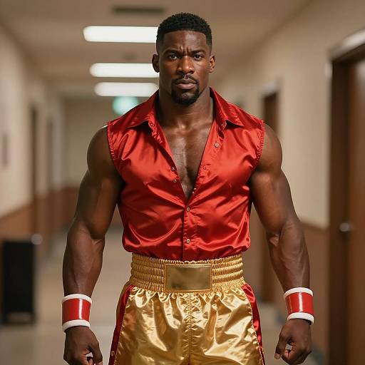 Muscular Man in Apollo Creed Costume