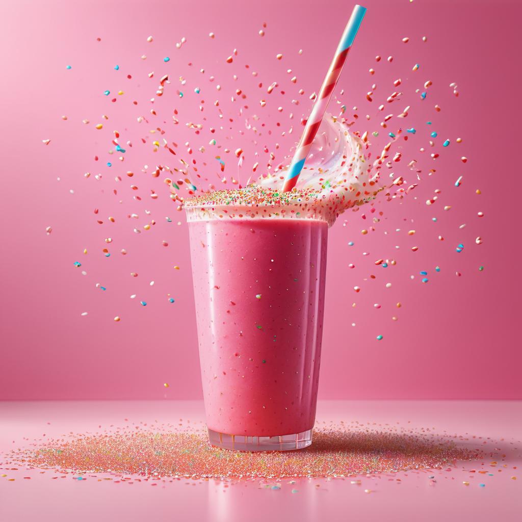 Vibrant Strawberry Smoothie with Sprinkles