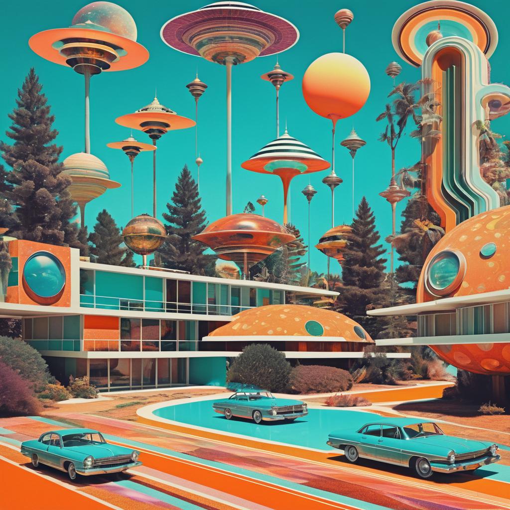 Vintage Psychedelic Sci-Fi Collage Artwork