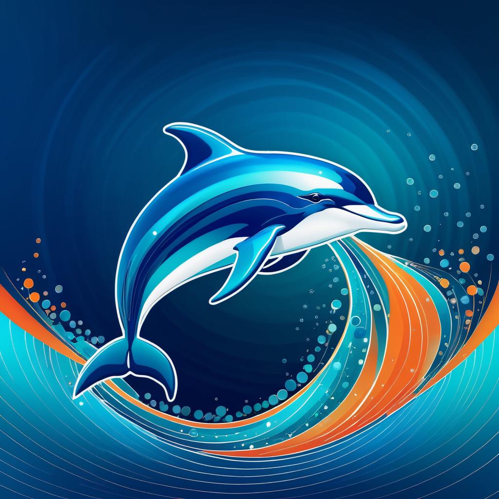 Graceful Dolphin in Vibrant Ocean Colors