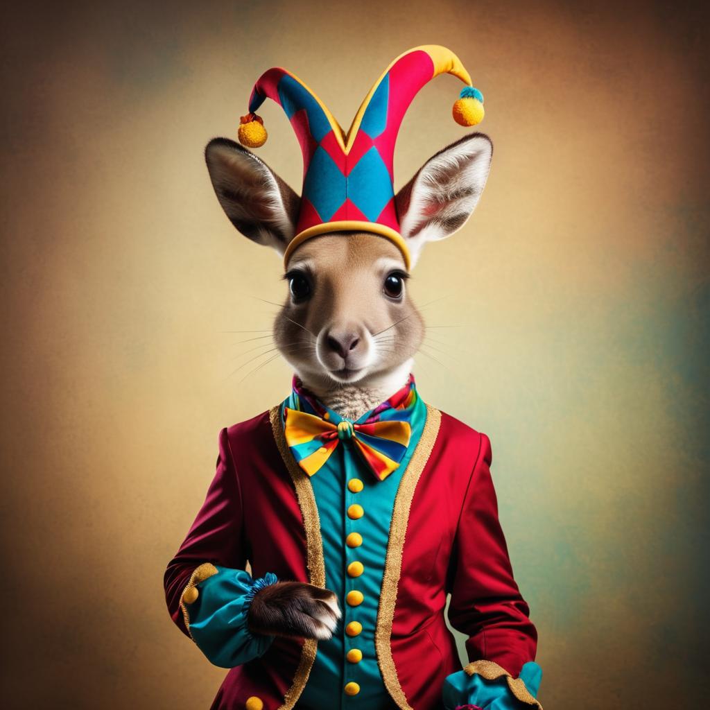 Whimsical Kangaroo Jester Photo Shoot