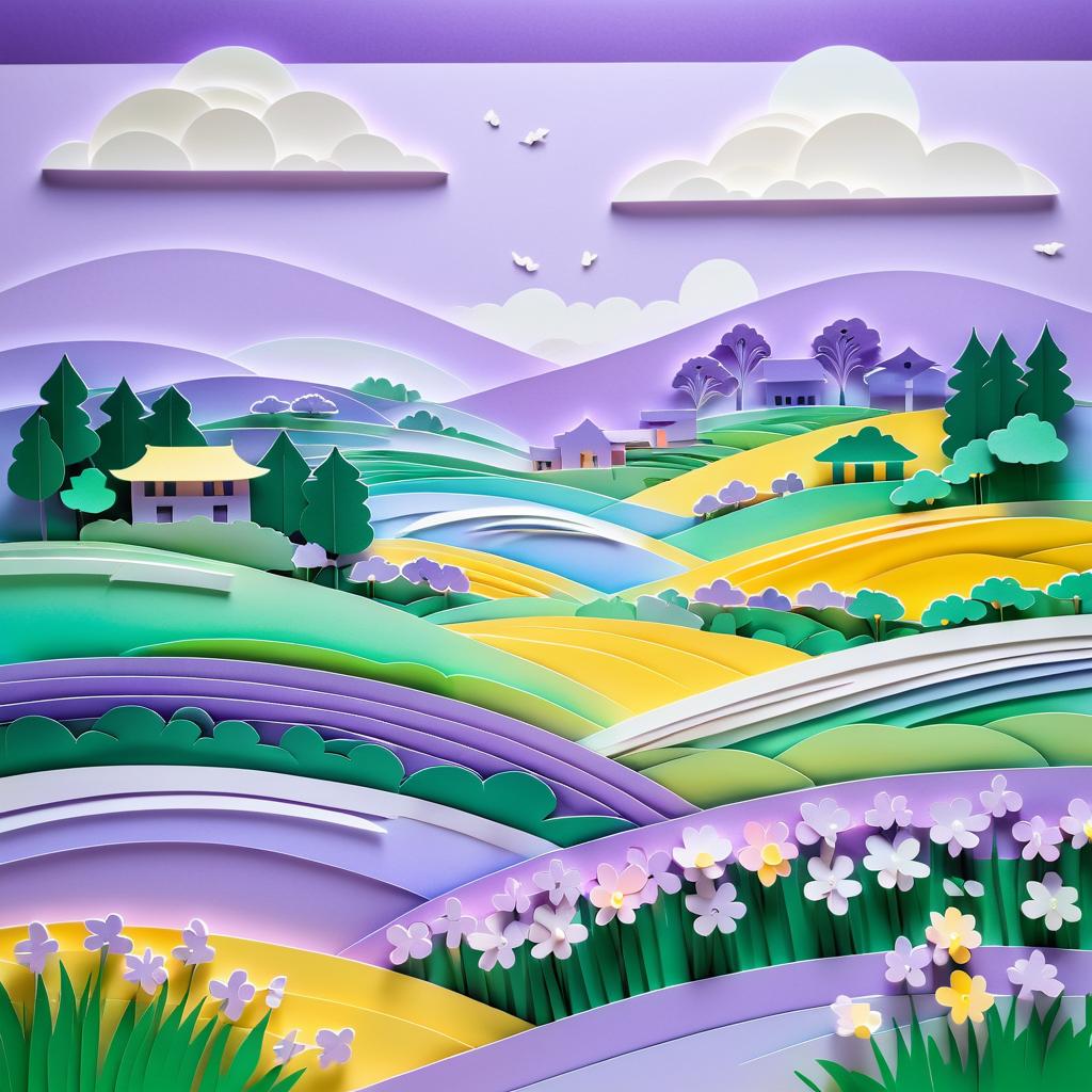 Dreamy Kirigami Countryside Art Piece