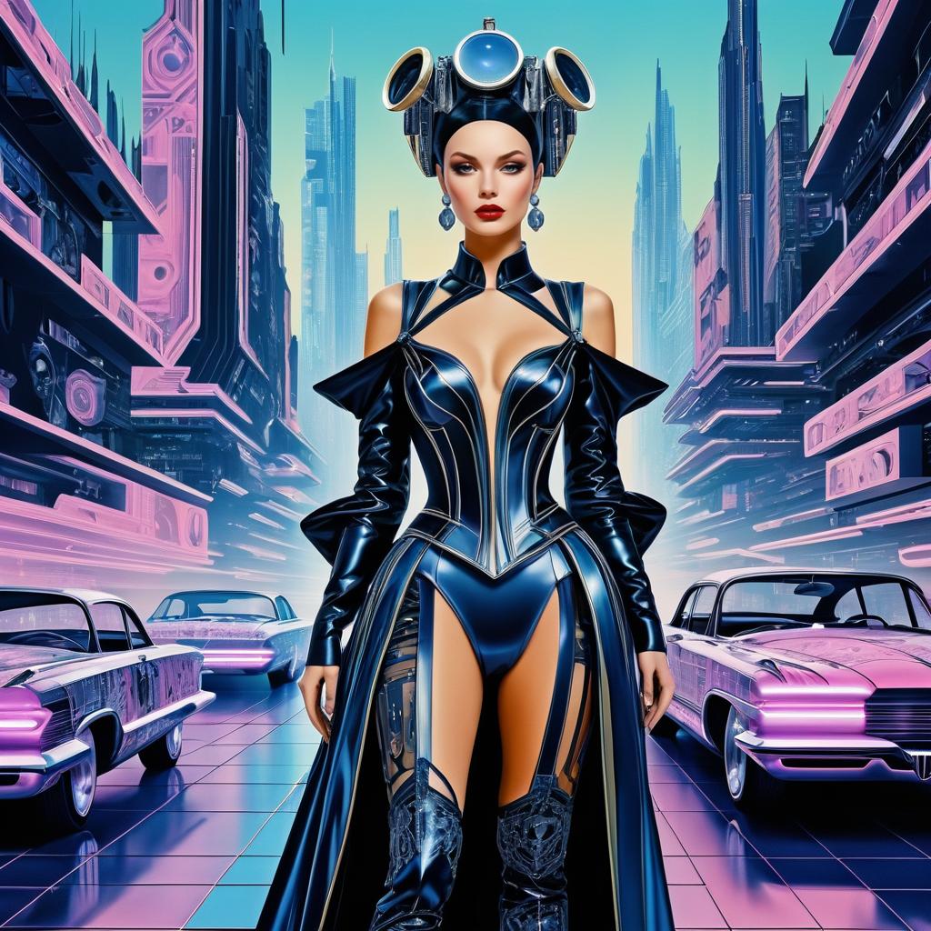 Futuristic Sorceress in Vintage Style