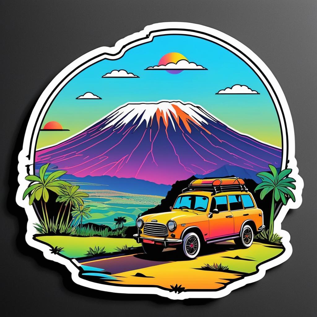 Colorful Vector Art of Mt. Kilimanjaro