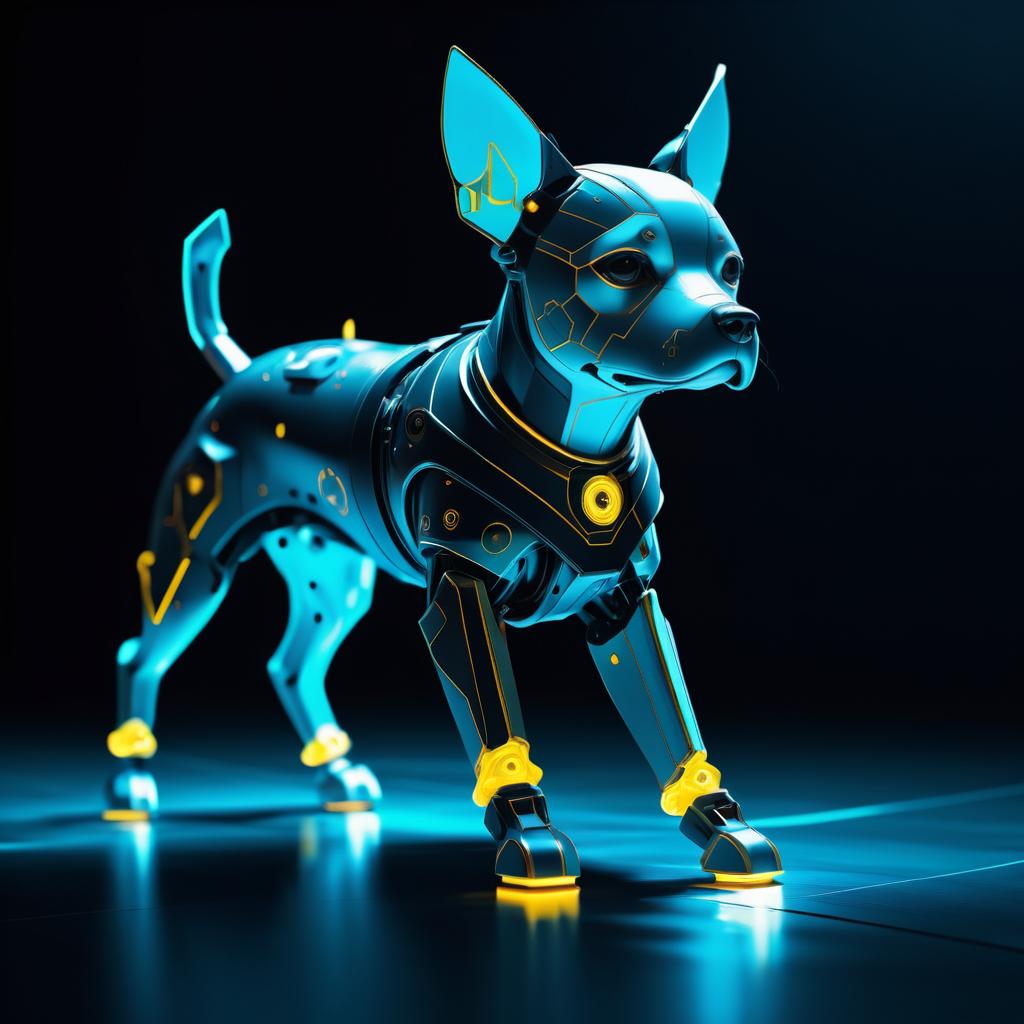 Cinematic Robotic Dog in Vibrant Style