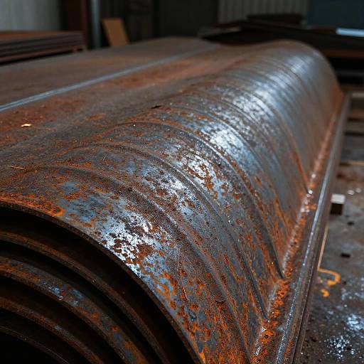 Rusty Corrugated Metal in Warehouse
