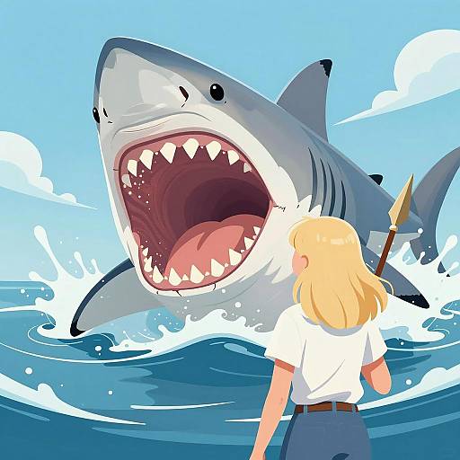 Dramatic Shark Encounter with Brave Woman