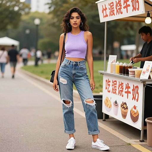 Voluptuous Woman in Casual Streetwear