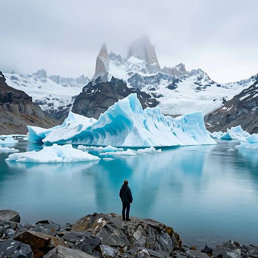 Majestic Ice Formations by Turquoise Lake
