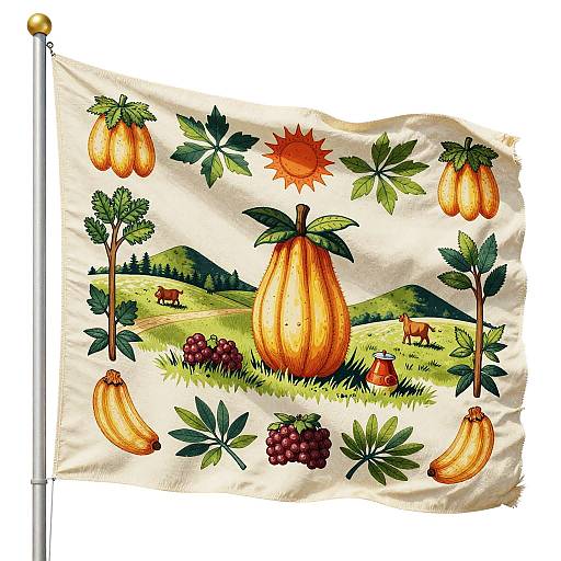 18th Century Folk Art Harvest Flag