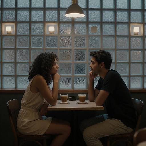 Dim Café Conversation by Blue Grid