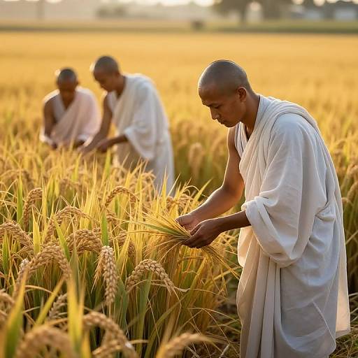 Translucent Monks Harvesting Time