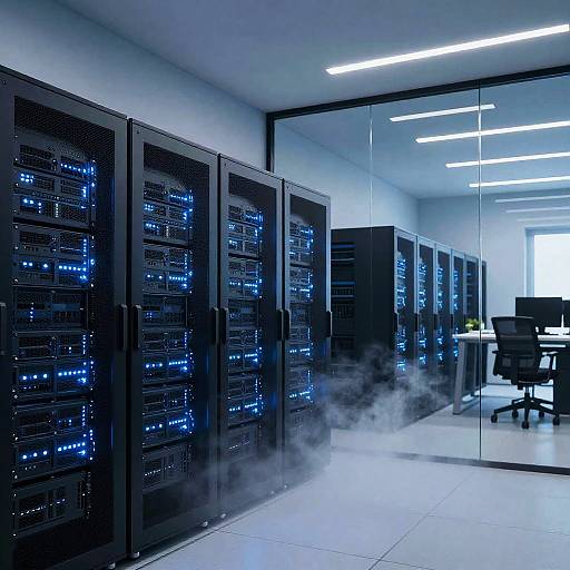 Modern High-Tech Server Room Interior