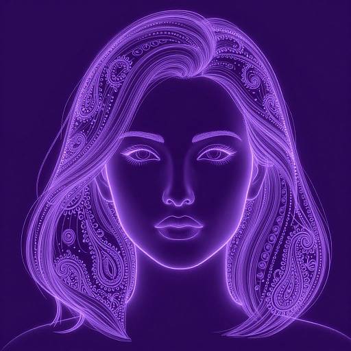 Violet X-Ray Paisley Woman Portrait
