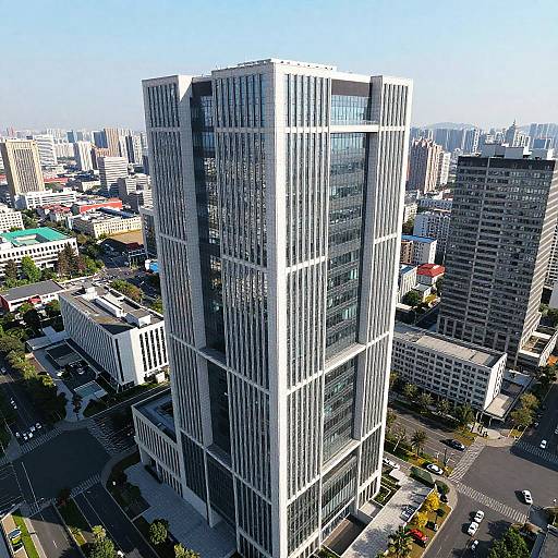 Aerial Minimalist High-Rise Office Panorama