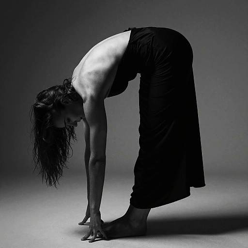 Moody Black and White Bending Pose