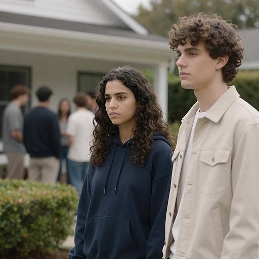 Young Couple Posing by White House