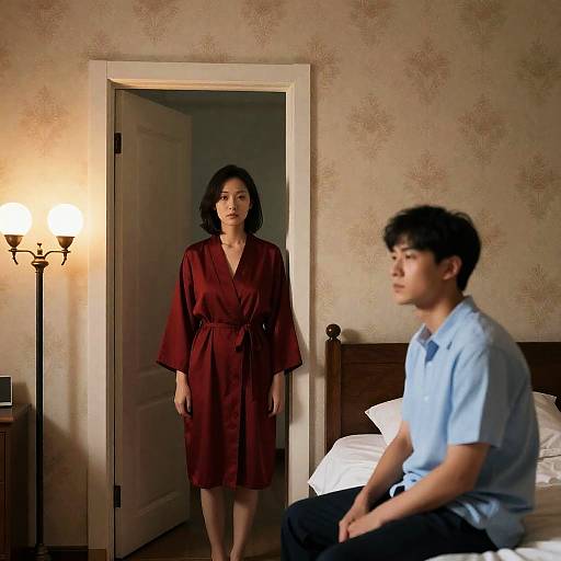 Intimate Room with Floral Wallpaper