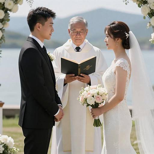 Bright Lakeside Outdoor Wedding Ceremony