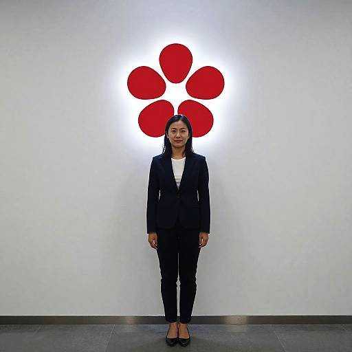 Backlit Woman With Red Flower Logo