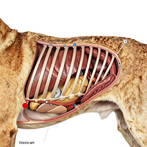 Hyper-Realistic Dog Anatomy Cross-Section