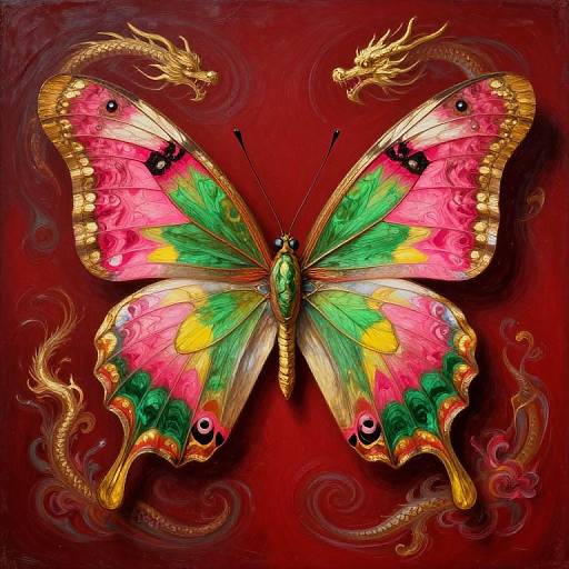 Majestic Vibrant Butterfly Painting