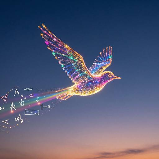 Luminous Bird Soaring Through Twilight