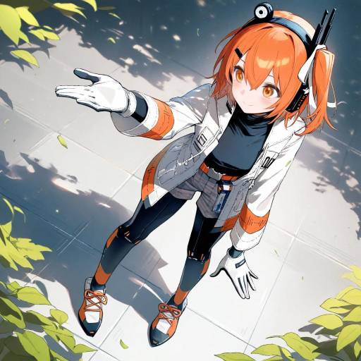 Enigmatic Android with Orange Hair